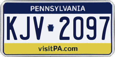 PA license plate KJV2097