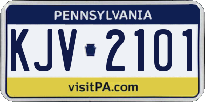 PA license plate KJV2101