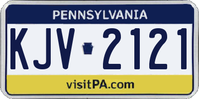 PA license plate KJV2121