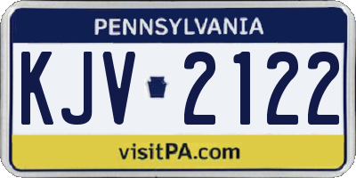 PA license plate KJV2122