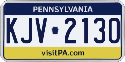 PA license plate KJV2130