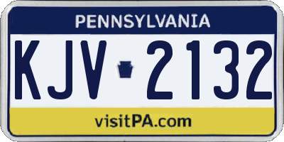 PA license plate KJV2132