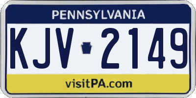 PA license plate KJV2149