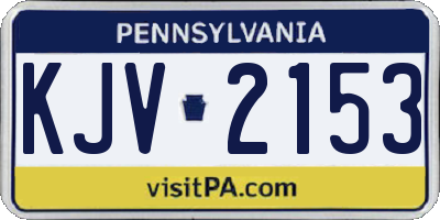 PA license plate KJV2153