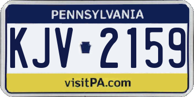PA license plate KJV2159