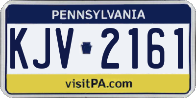 PA license plate KJV2161