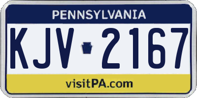 PA license plate KJV2167
