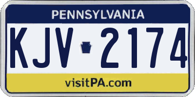 PA license plate KJV2174