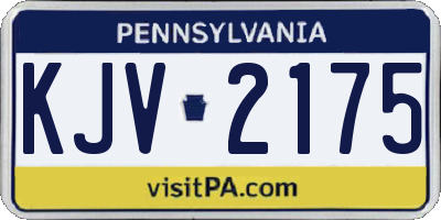 PA license plate KJV2175