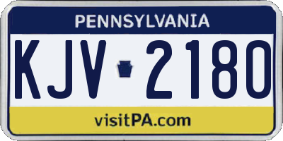PA license plate KJV2180