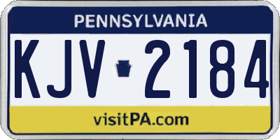 PA license plate KJV2184