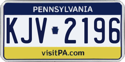 PA license plate KJV2196