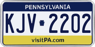 PA license plate KJV2202