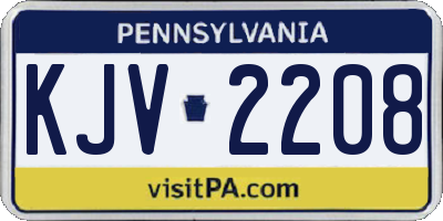 PA license plate KJV2208