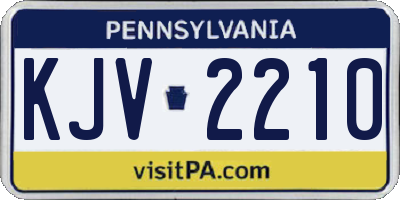 PA license plate KJV2210