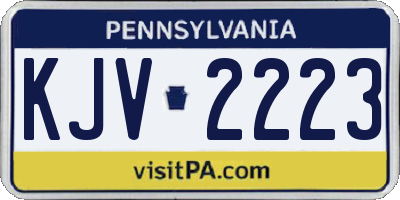 PA license plate KJV2223