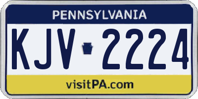 PA license plate KJV2224