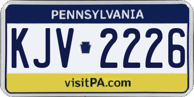 PA license plate KJV2226
