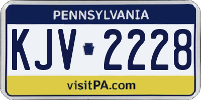 PA license plate KJV2228