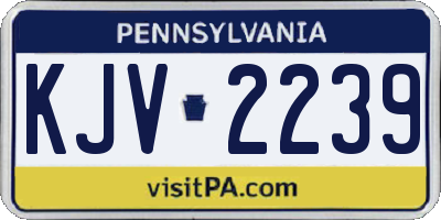 PA license plate KJV2239