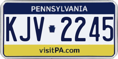 PA license plate KJV2245