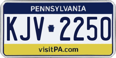 PA license plate KJV2250
