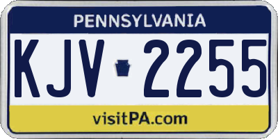 PA license plate KJV2255