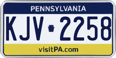 PA license plate KJV2258