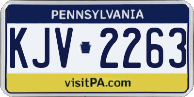 PA license plate KJV2263