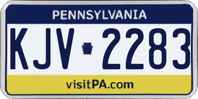 PA license plate KJV2283