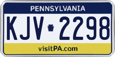PA license plate KJV2298