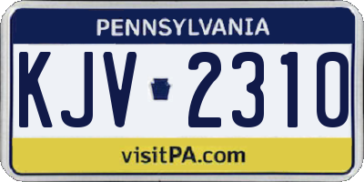 PA license plate KJV2310
