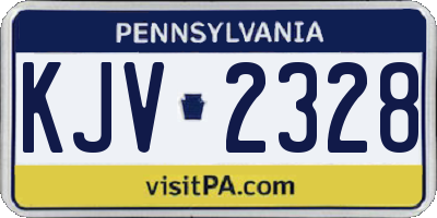 PA license plate KJV2328