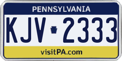 PA license plate KJV2333