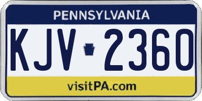 PA license plate KJV2360