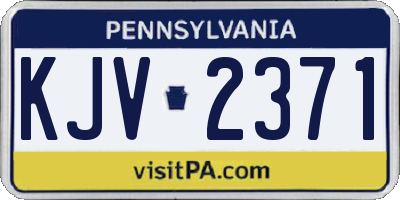 PA license plate KJV2371
