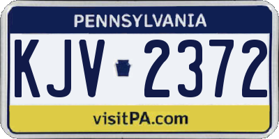 PA license plate KJV2372