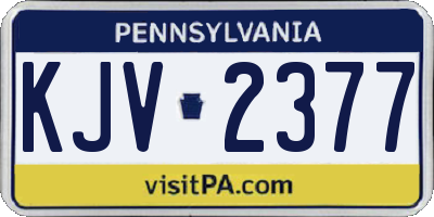 PA license plate KJV2377