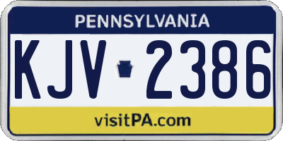 PA license plate KJV2386