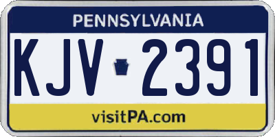 PA license plate KJV2391