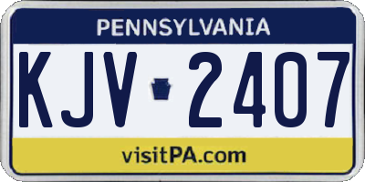 PA license plate KJV2407