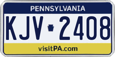 PA license plate KJV2408