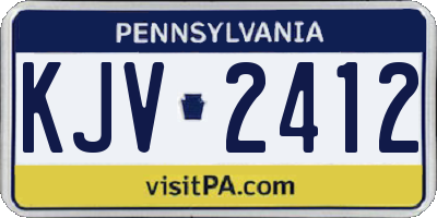 PA license plate KJV2412