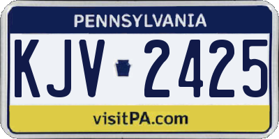 PA license plate KJV2425