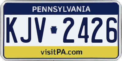 PA license plate KJV2426