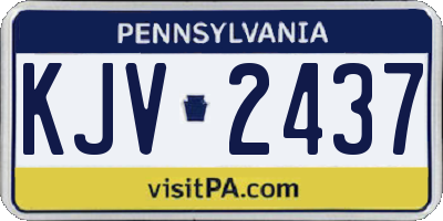 PA license plate KJV2437