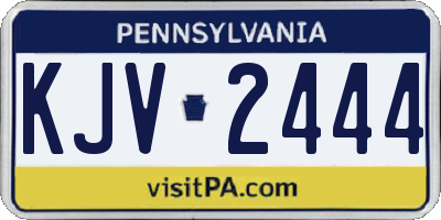 PA license plate KJV2444
