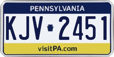 PA license plate KJV2451