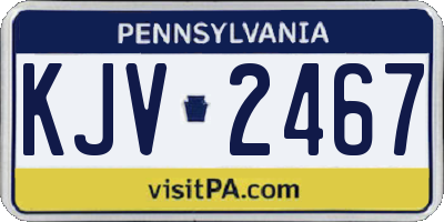 PA license plate KJV2467
