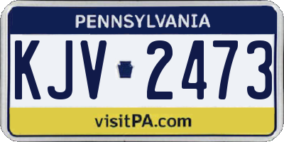 PA license plate KJV2473